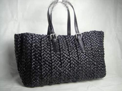 Bottega Veneta Woven Tote Bag 9789 black - Click Image to Close